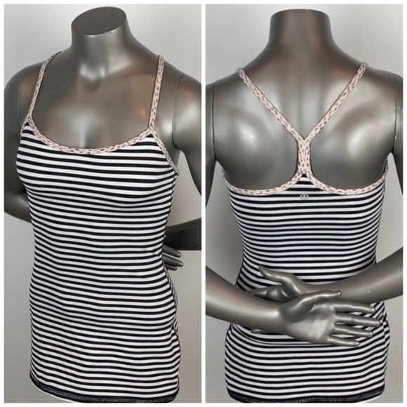 lululemon athletica Tops - Lululemon | Black White Stripe Power Y Tank  4